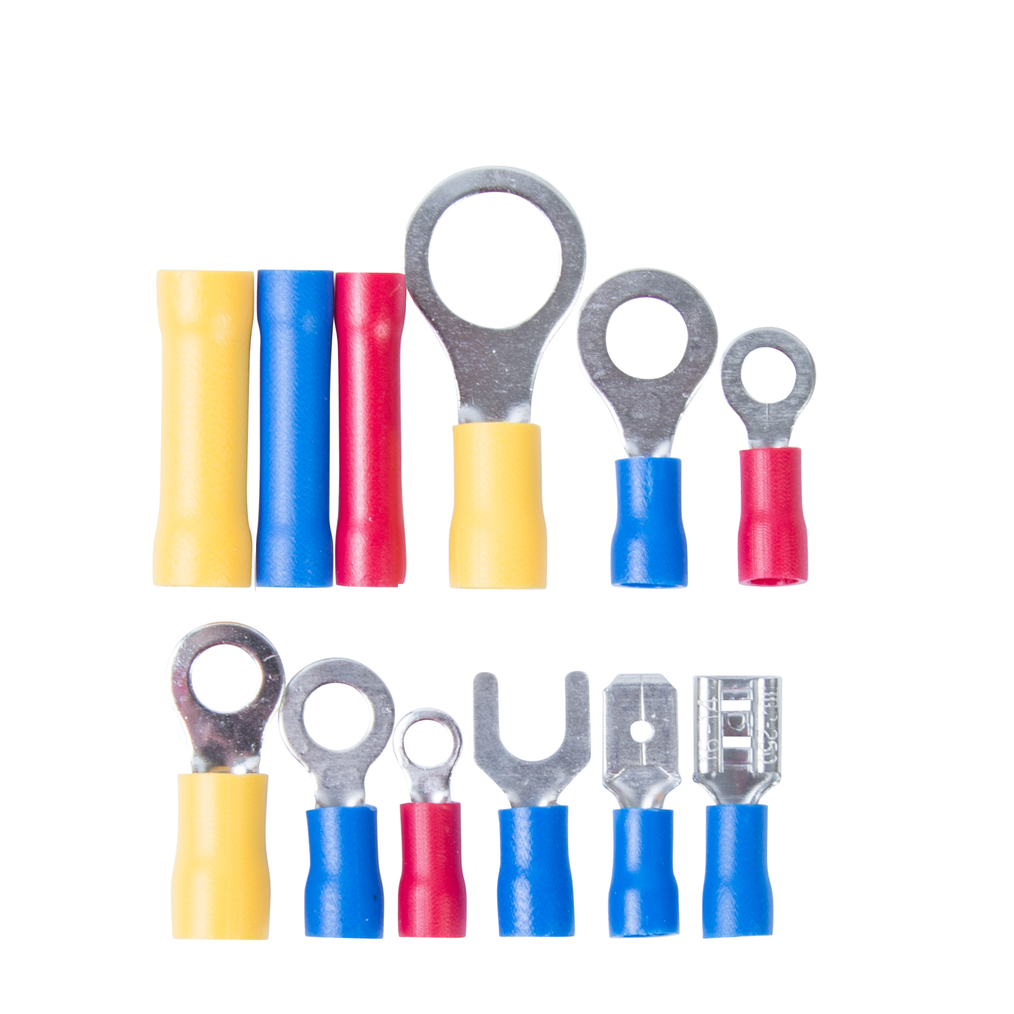 260 PCE ASSORTED YELLOW WIRE ELECTRIC TERMINAL KIT RING SPADE BUTT FEMALE MALE 