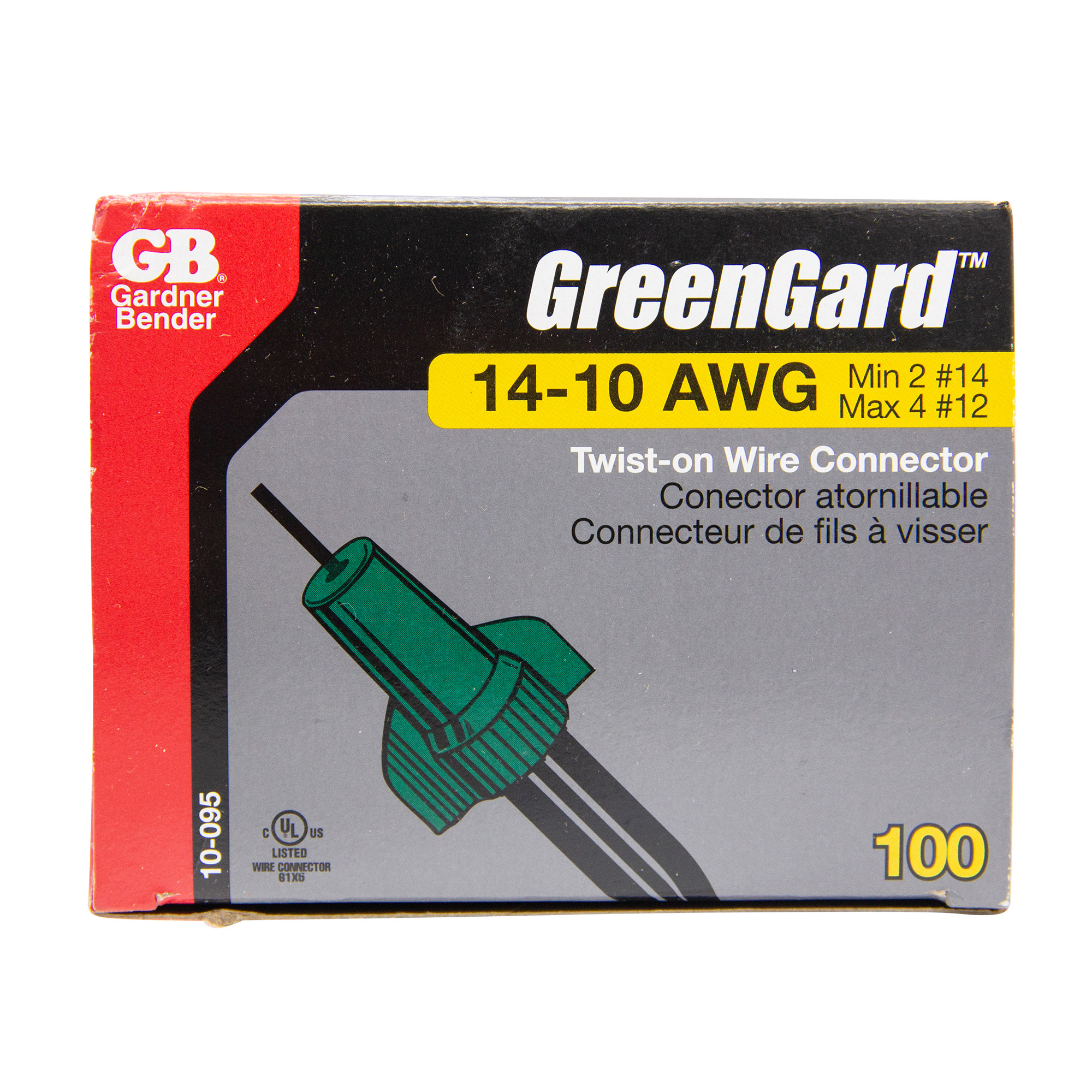 Gardner Bender 10-095 Zinc-Plated Square GreenGard Grounding Wire Connector 