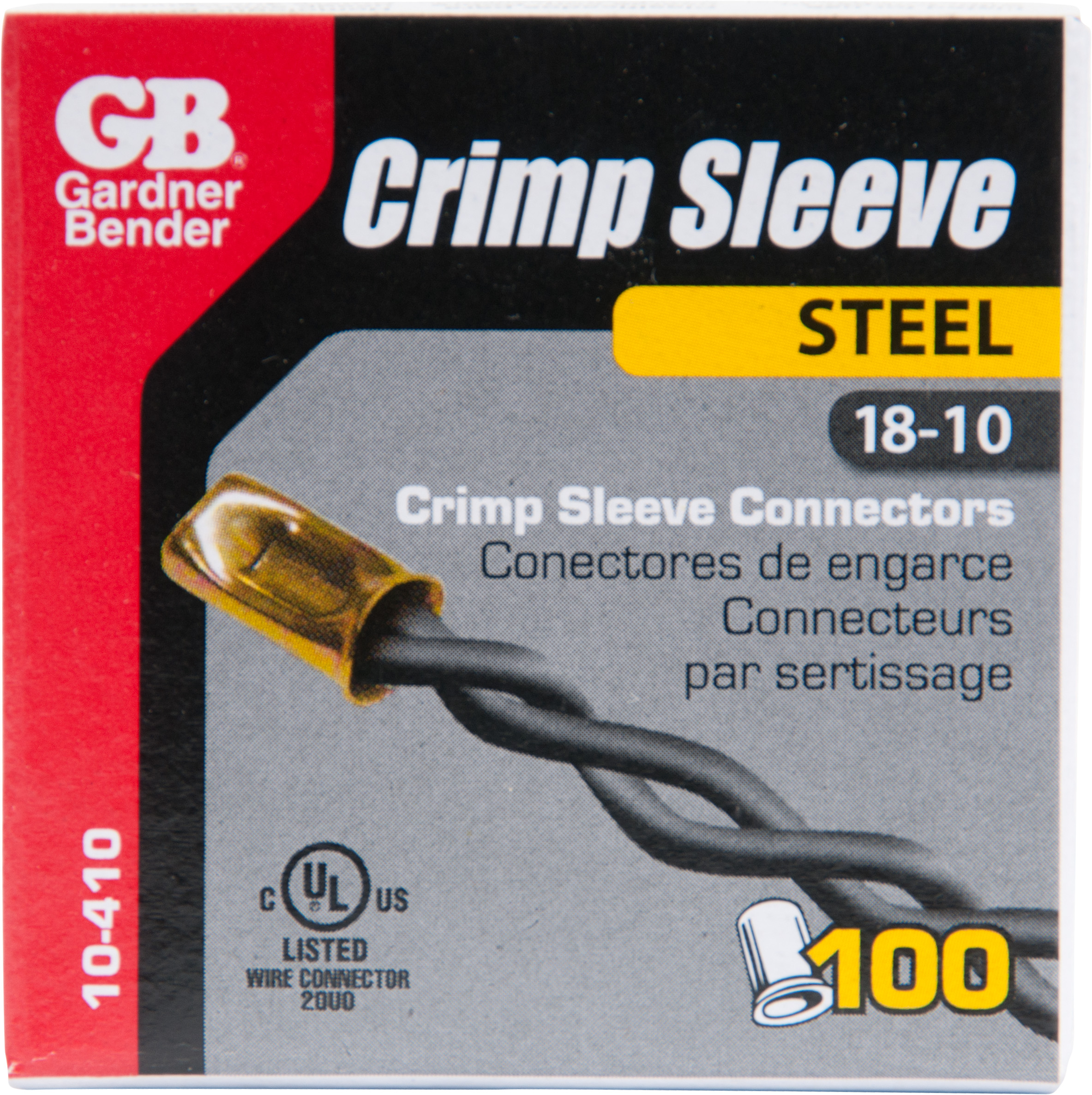 Steel, 18-10 AWG Gardner Bender 10-410 Crimp Connector