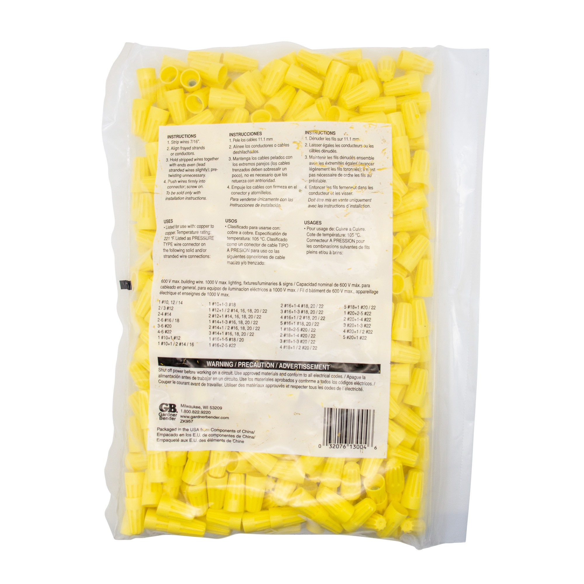 Wiregard High Performance Twist On Wire Connector Yellow 18 10 Awg 5 Mm 500 Bag