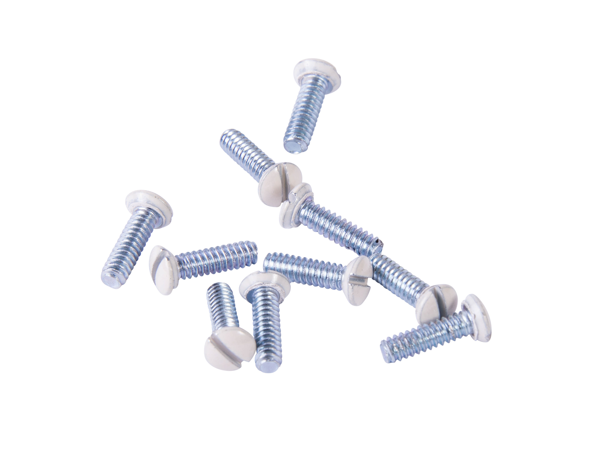 Electricians Wall Plate Screw Kit, Flat Head, Ivory, 10/Pkg