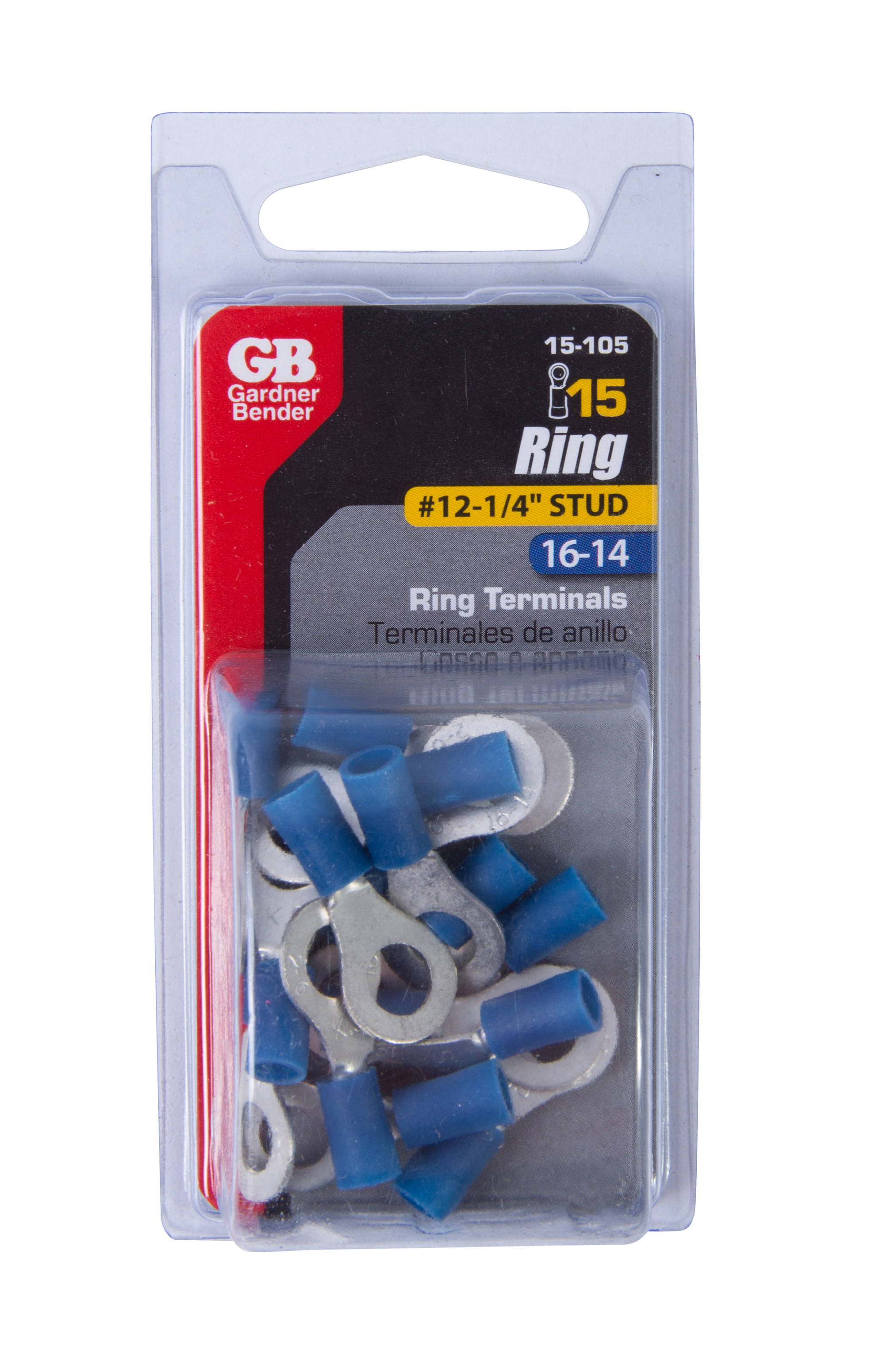 50-Pack 16-14 AWG 3/8" Blue Vinyl Ring Terminals – Electrical Connectors Made In USA