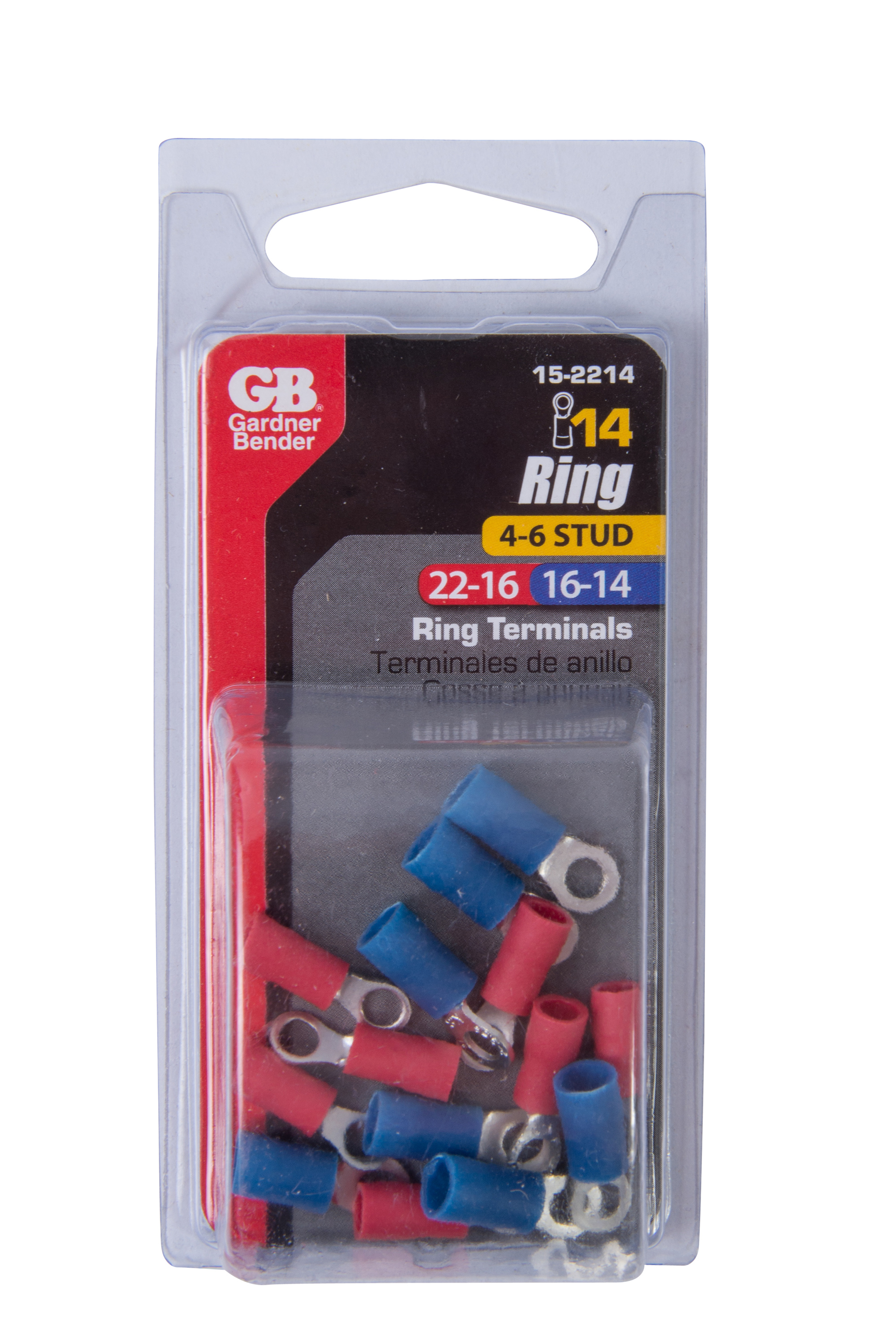 Ring Terminal Assortment, 46 Stud, 2214 AWG (2 mm²)