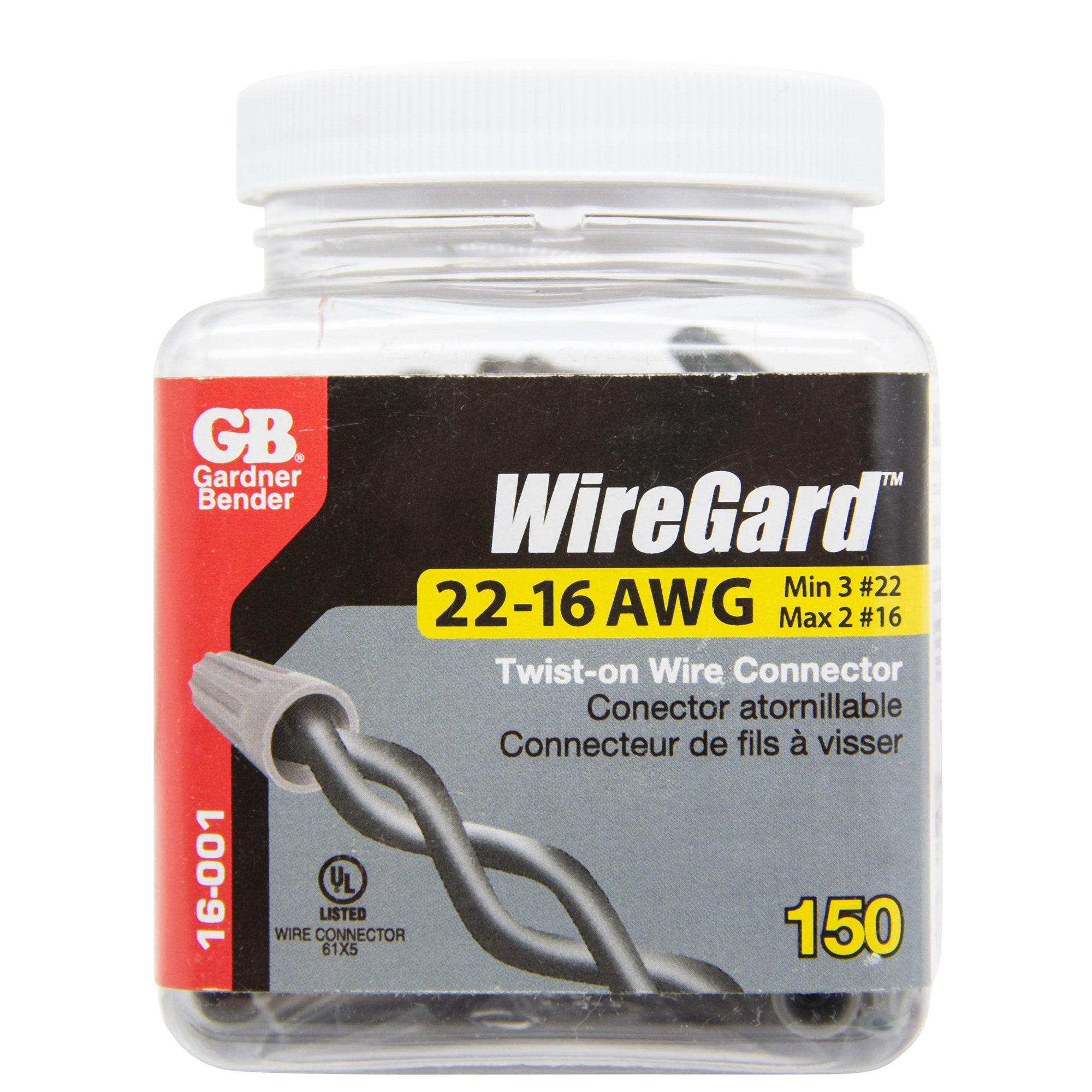 WireGard High Performance Twist-on Wire Connector, Grey #22