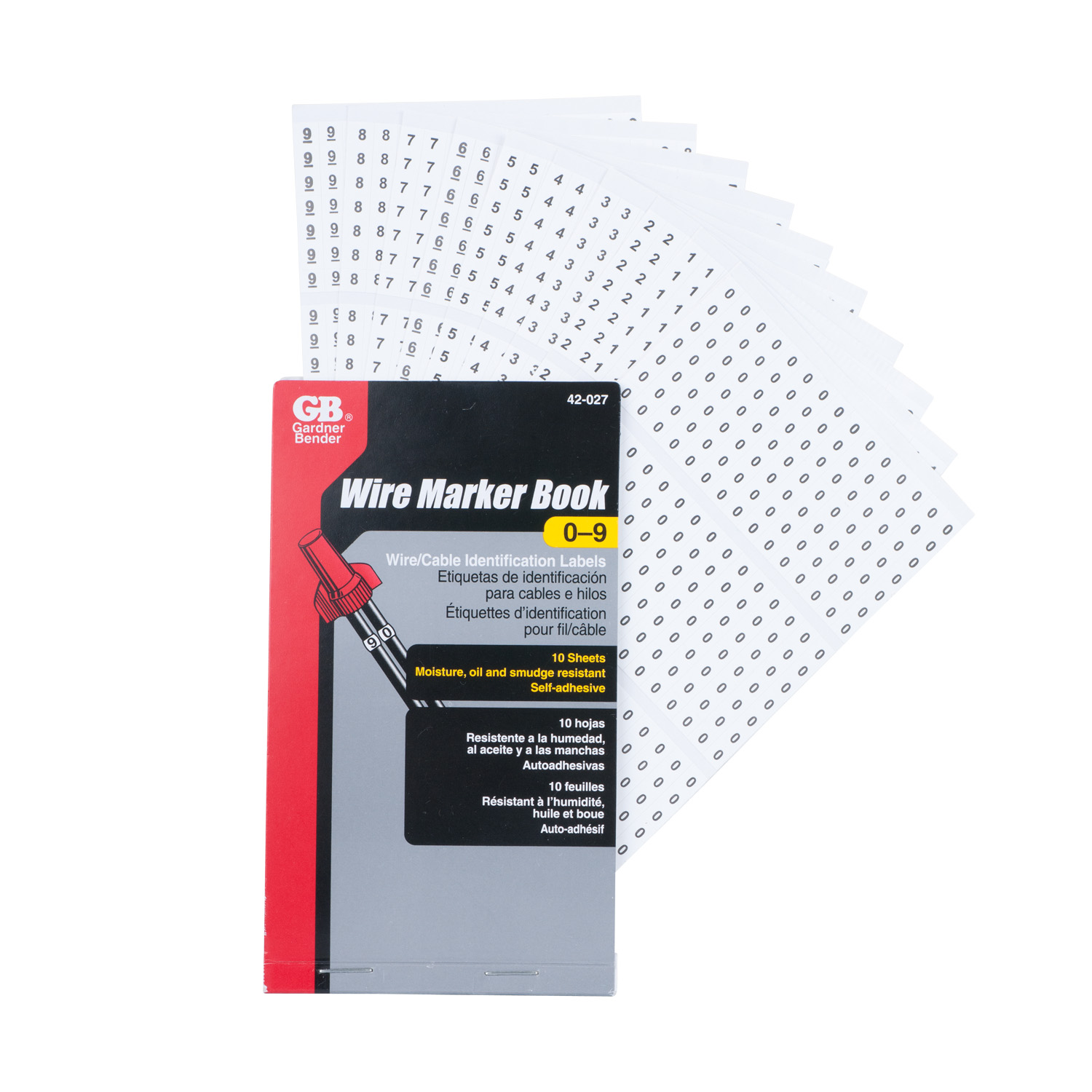 Pocket Pack Wire Markers (numbers 0-9)
