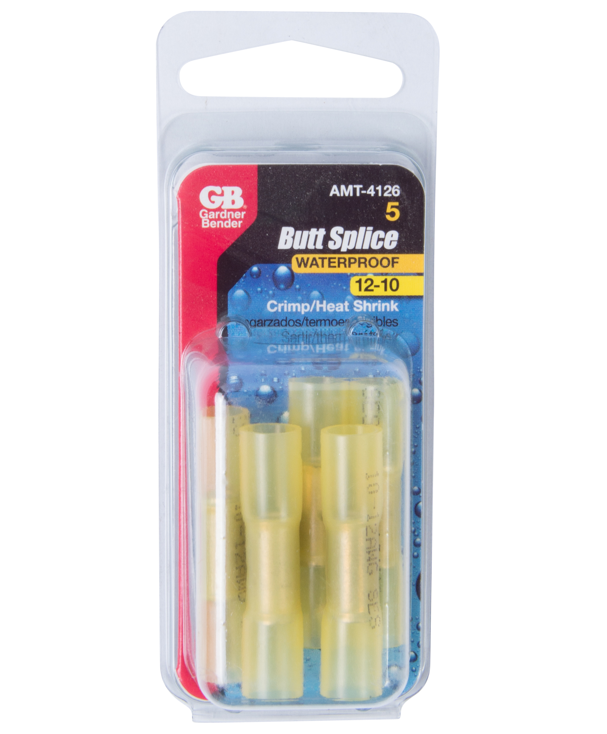 Splice Butt Heat Shrink Adhesive lined Transparent 12-10 AWG Yellow