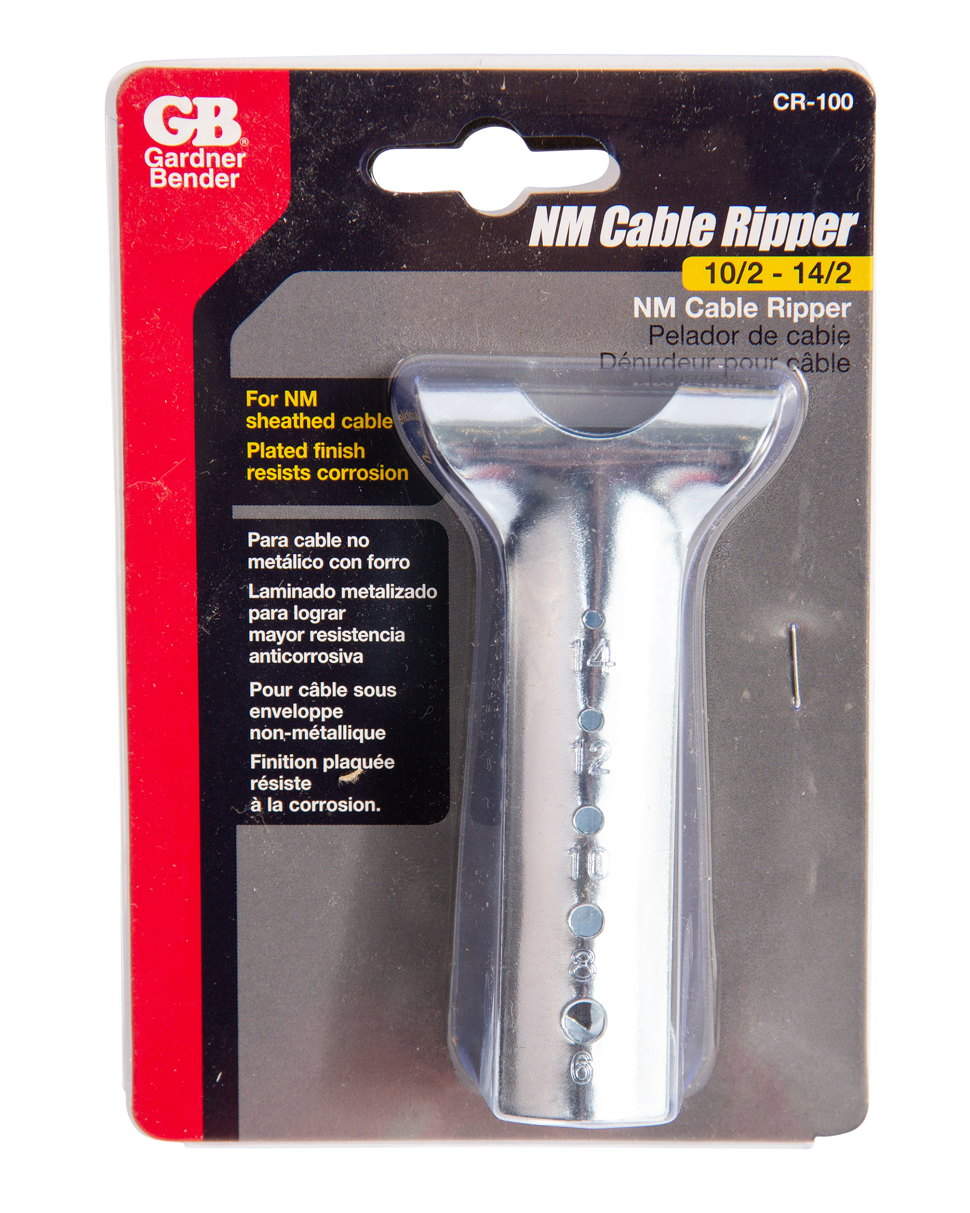 Cable Ripper and Wire Gauge, Nickel Plated, 4 inch, 1/Pk