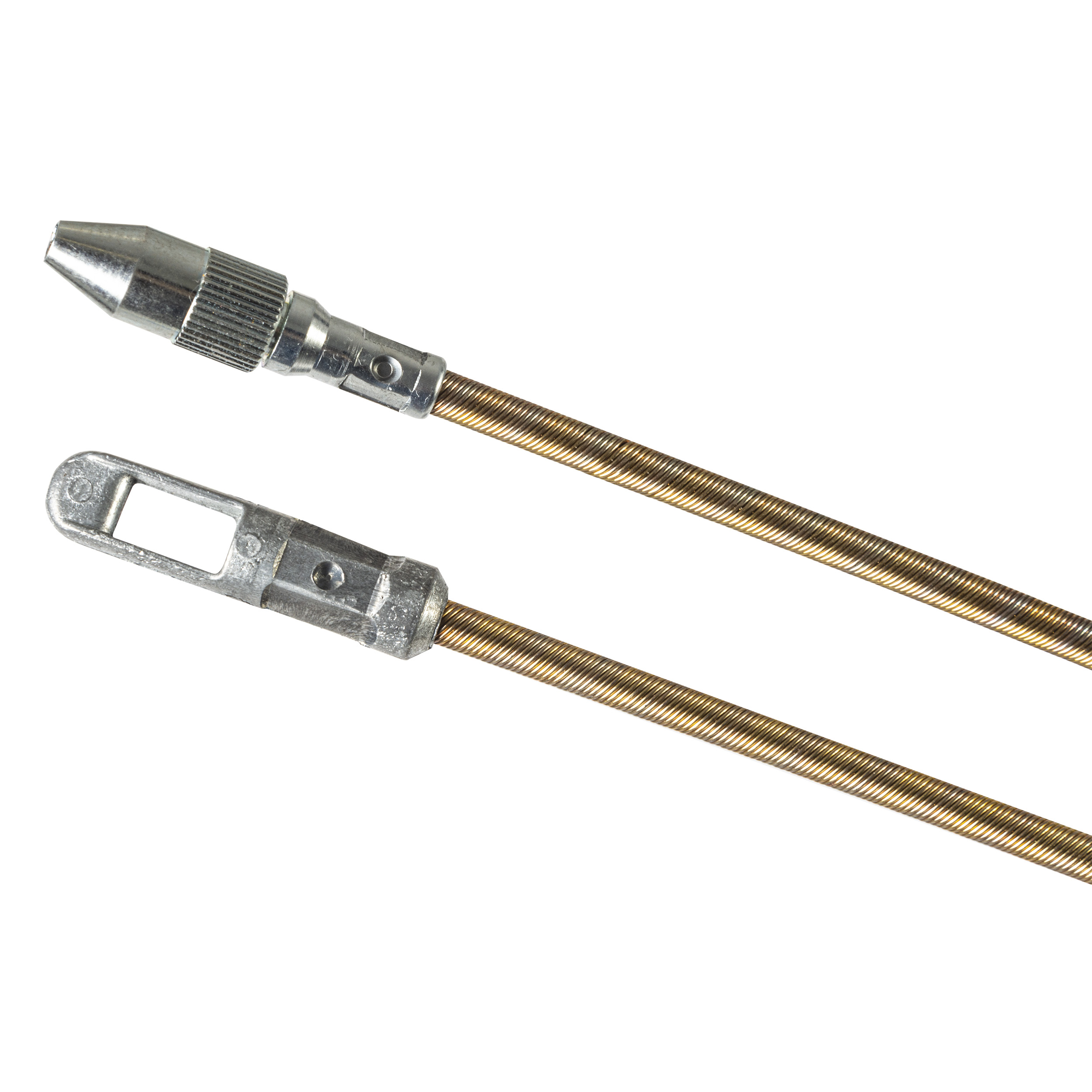 Fish Tape Leader, Brass Plated Metal, Fits 1/8" and Adapts to 1/4