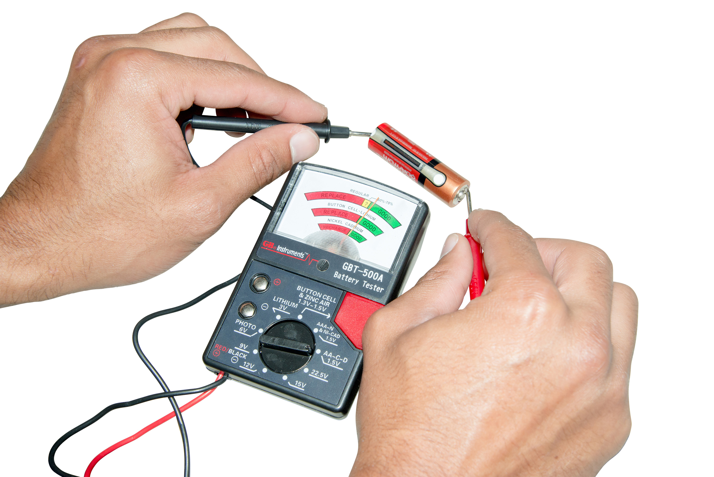 Gardner Bender GBT500A Analog Battery Tester, Test Batteries 1.5V to