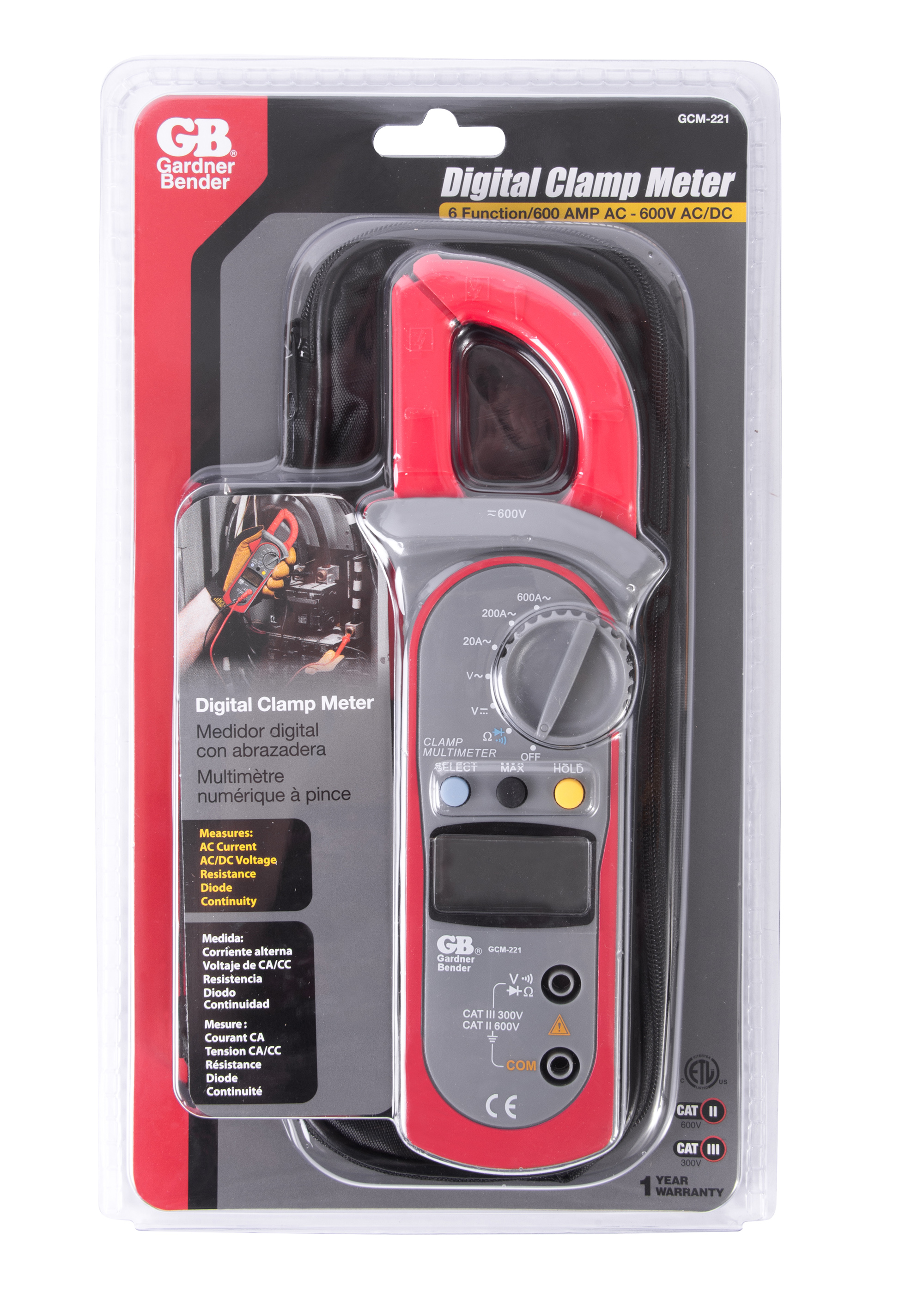 6 Function Digital Manual Ranging Clamp Meter