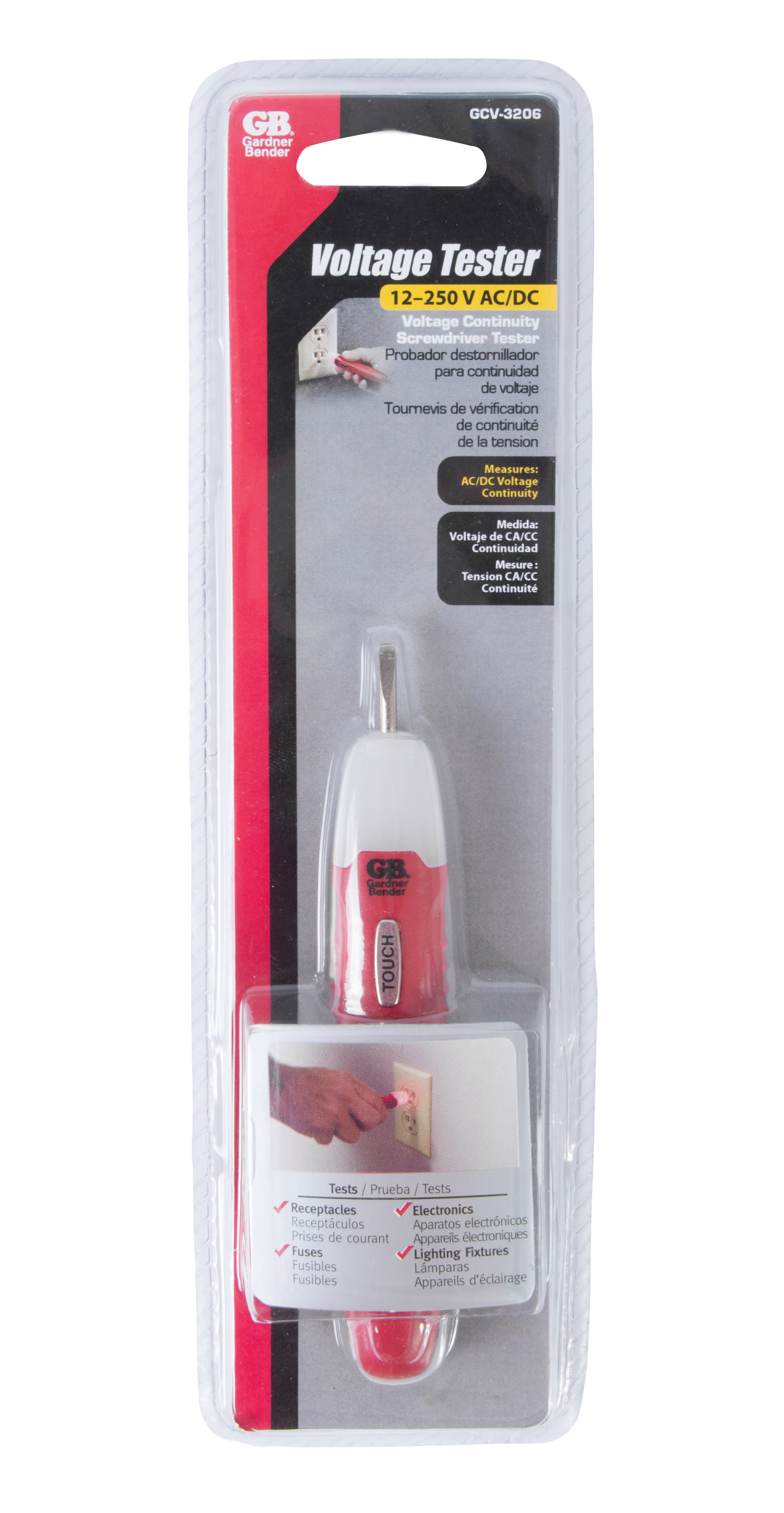 Gardner Bender Gcv 36 Combination Voltage Probe And Continuity Tester With Screwdriver Tip 12 250v Ac Dc 1 Each