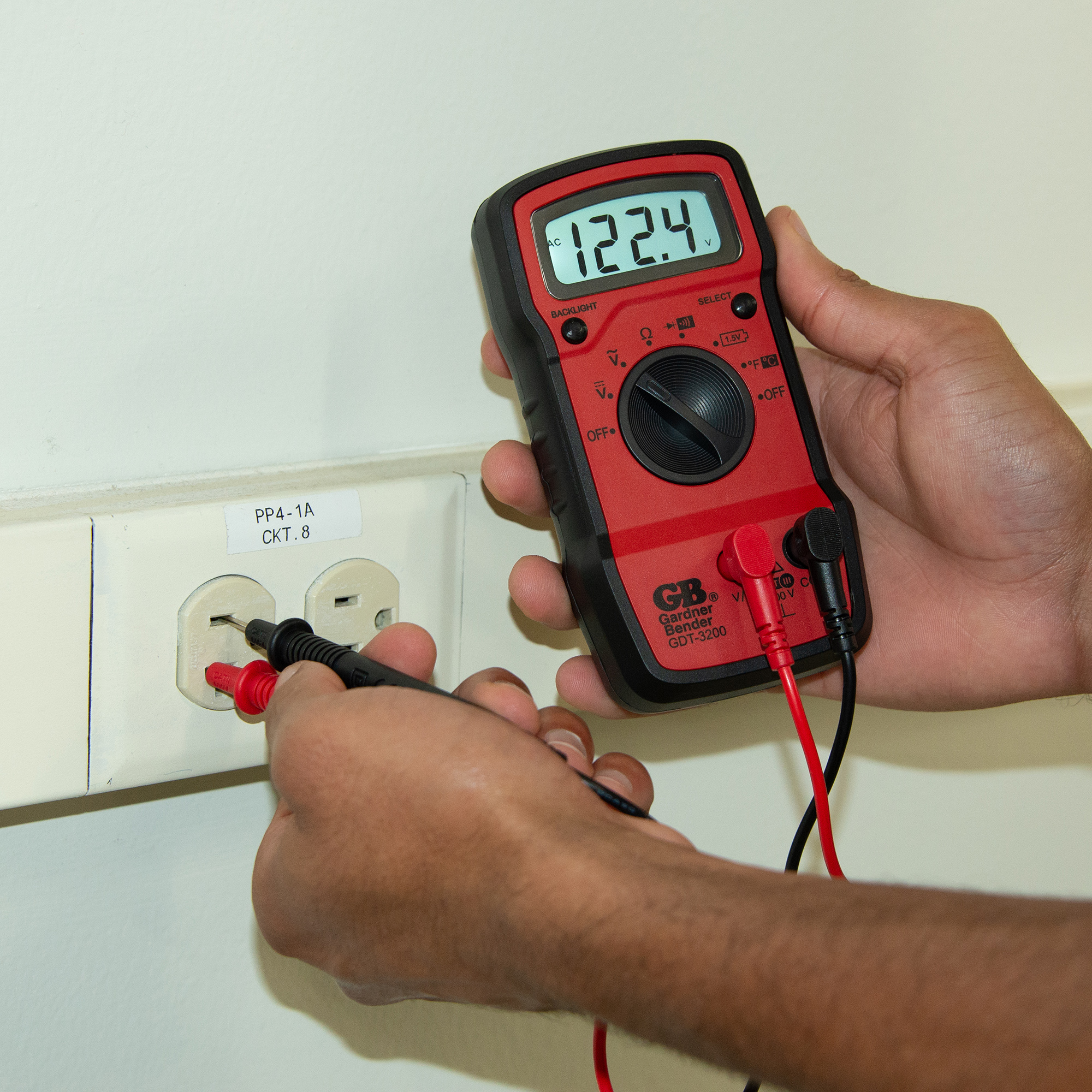 Gardner Bender GDT3200 Digital Multimeter, 7 Funct, 8 Range, Tests AC