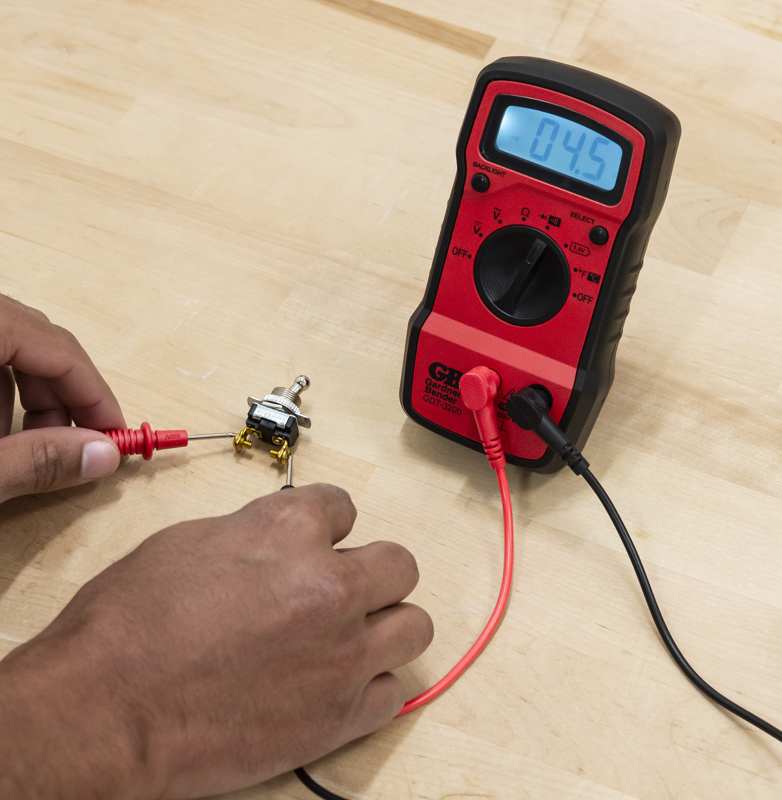 Gardner Bender GDT3200 Digital Multimeter, 7 Funct, 8 Range, Tests AC/DC Volt, Resist, Diode