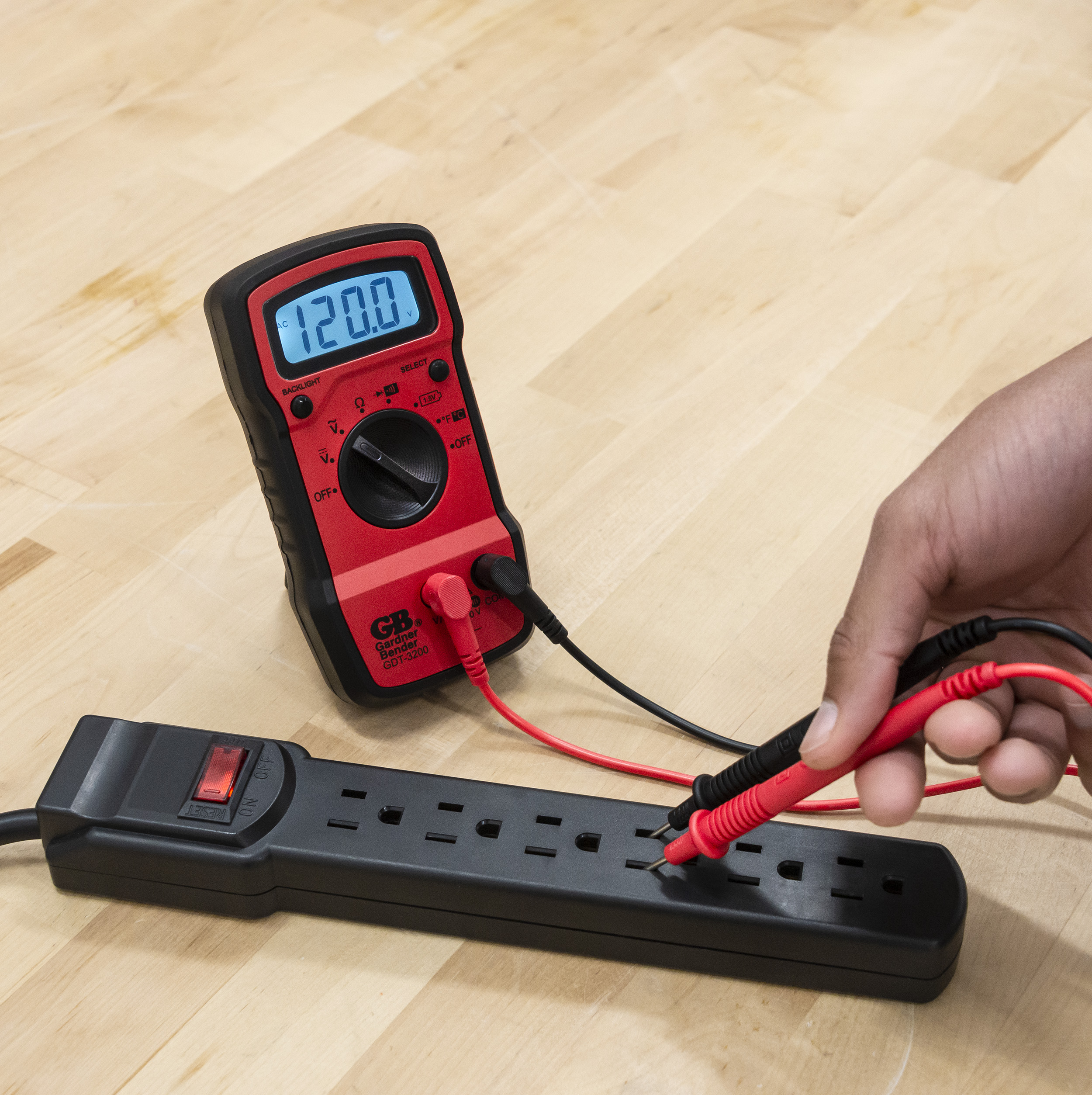 Gardner Bender GDT3200 Digital Multimeter, 7 Funct, 8 Range, Tests AC