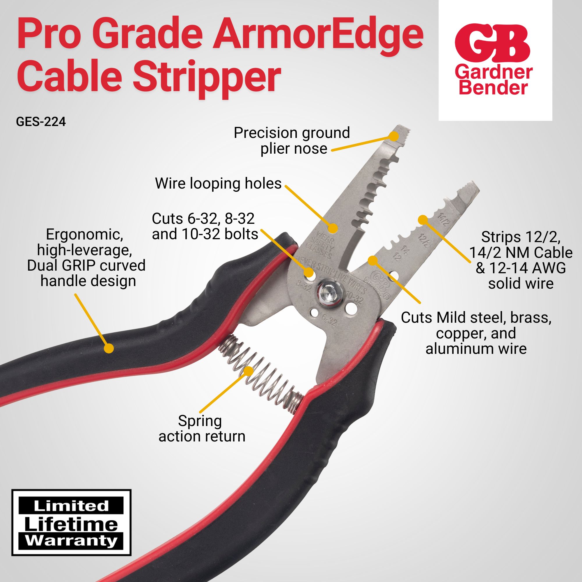 Pro Grade ArmorEdge Cable Stripper, Stainless Steel, 7