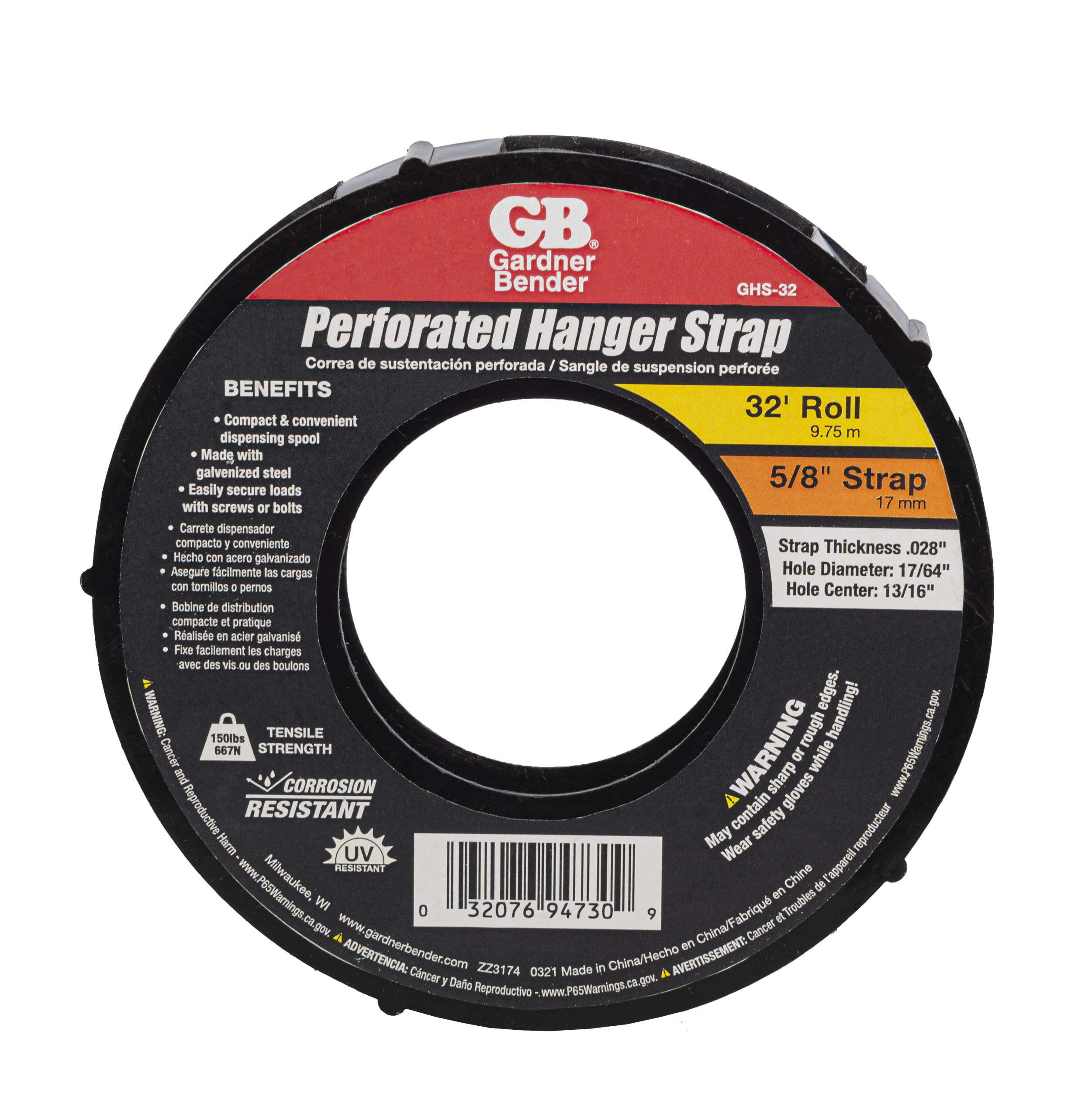0.67-in x 32-ft 20-Gauge Perforated Galvanized Conduit
