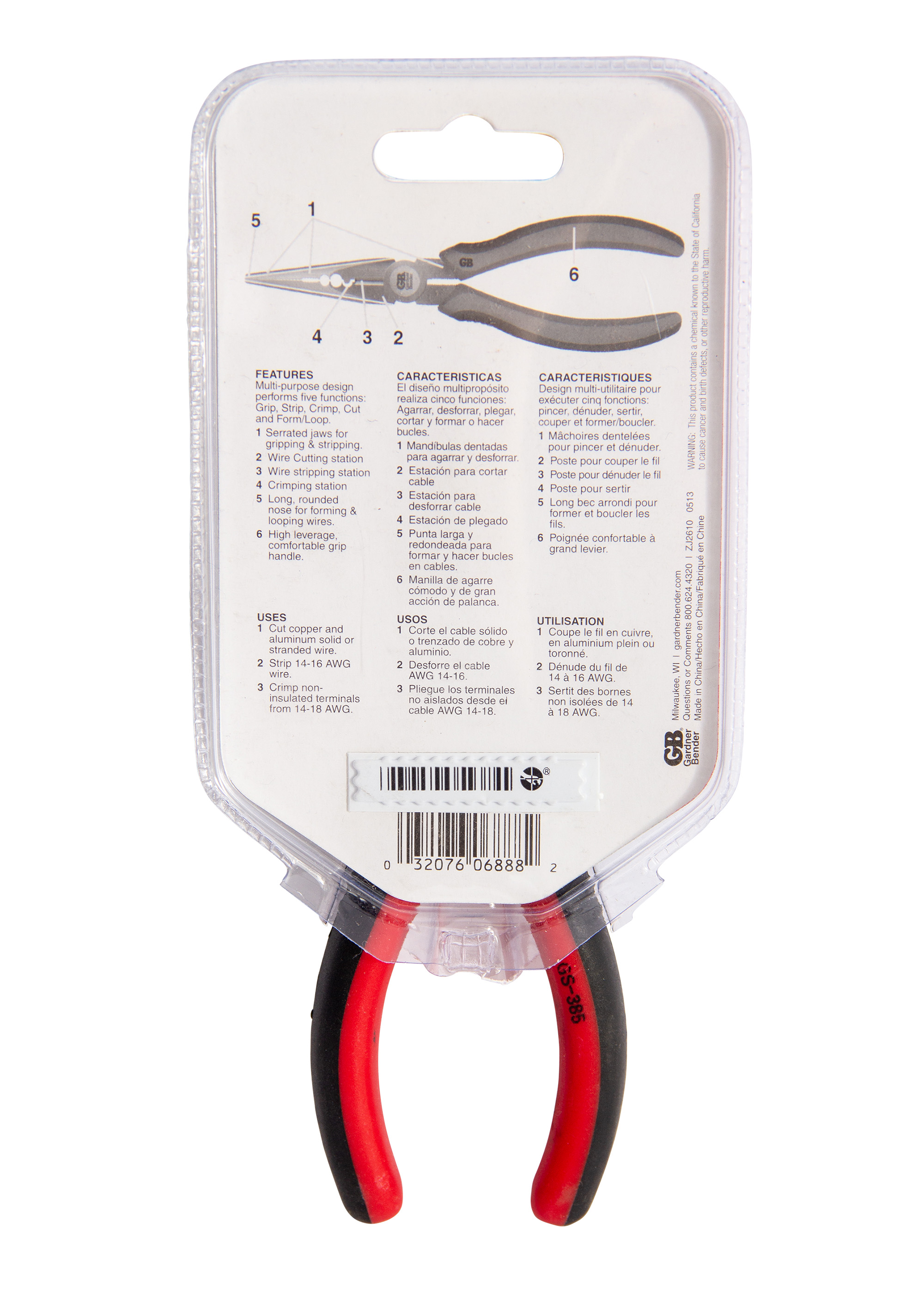 Long Nose with Cutter and Crimper
