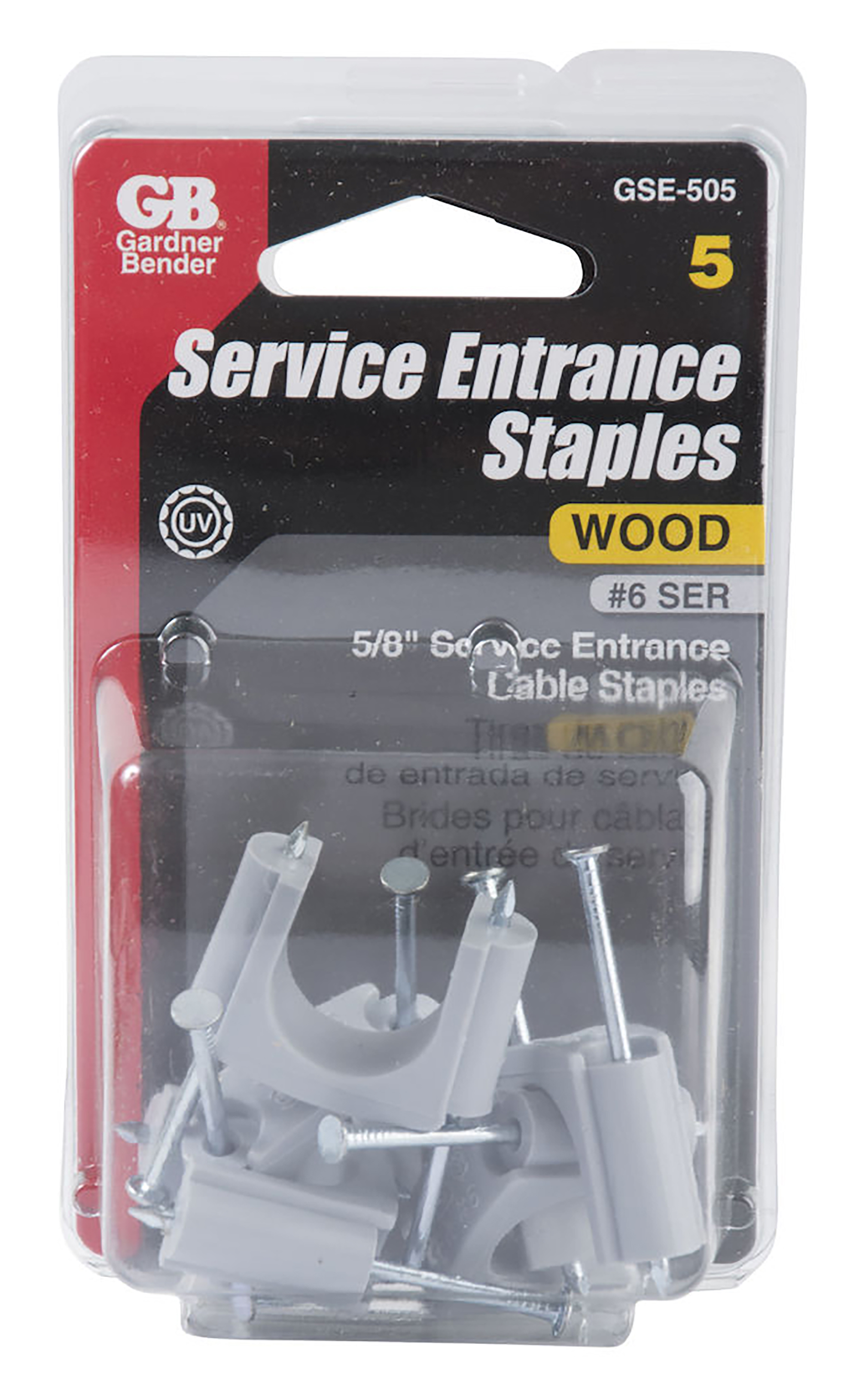 Pair/Lot of 2 5 Packs GB GSE-505 5/8" Service Entrance Staples #6 SER 10 Total 