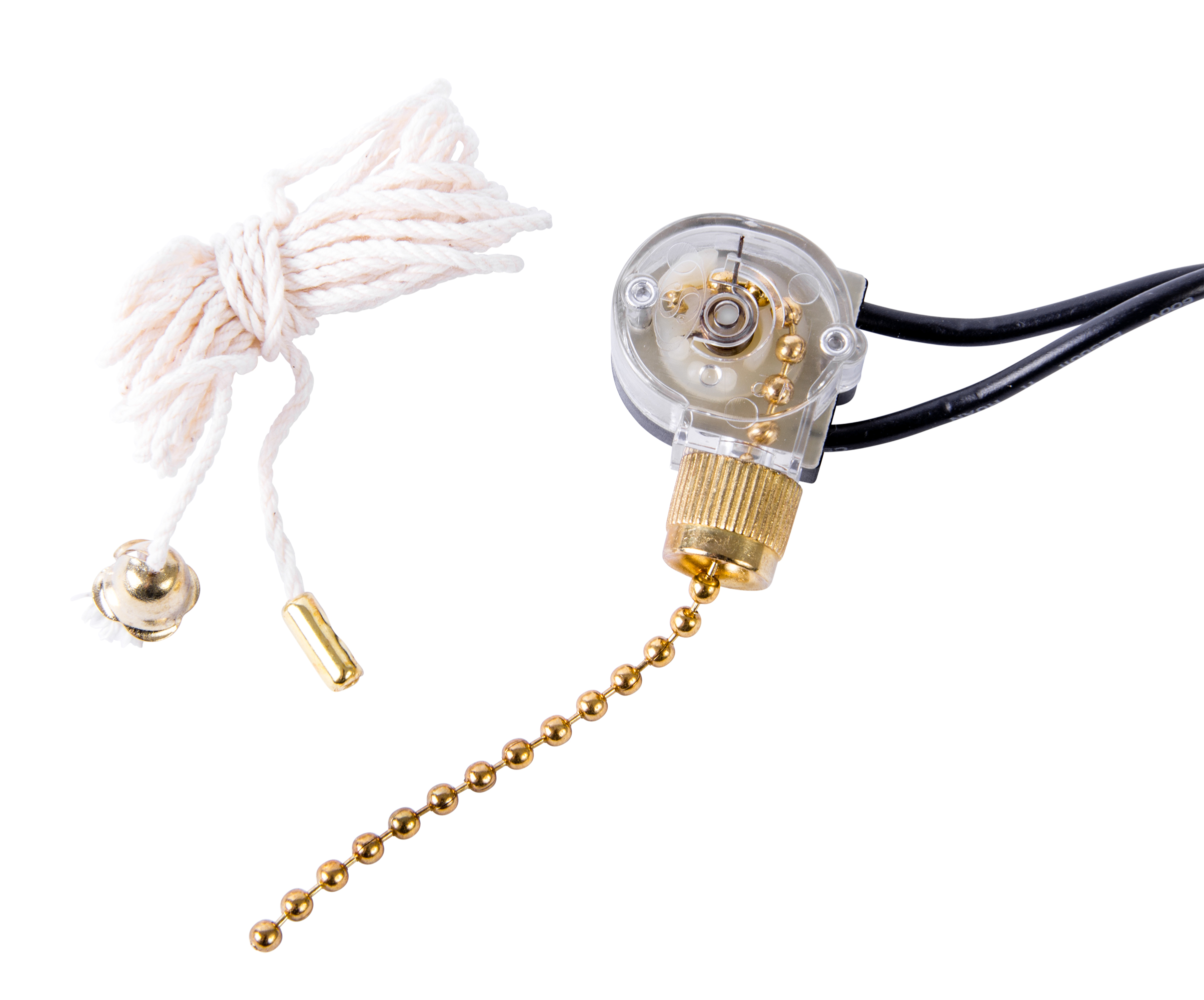 Single Circuit Pull-Chain Switch, Brass, SPST 6A 125 VAC, O/F, Bulk Pack,  10/Pk, image size:2407x2000