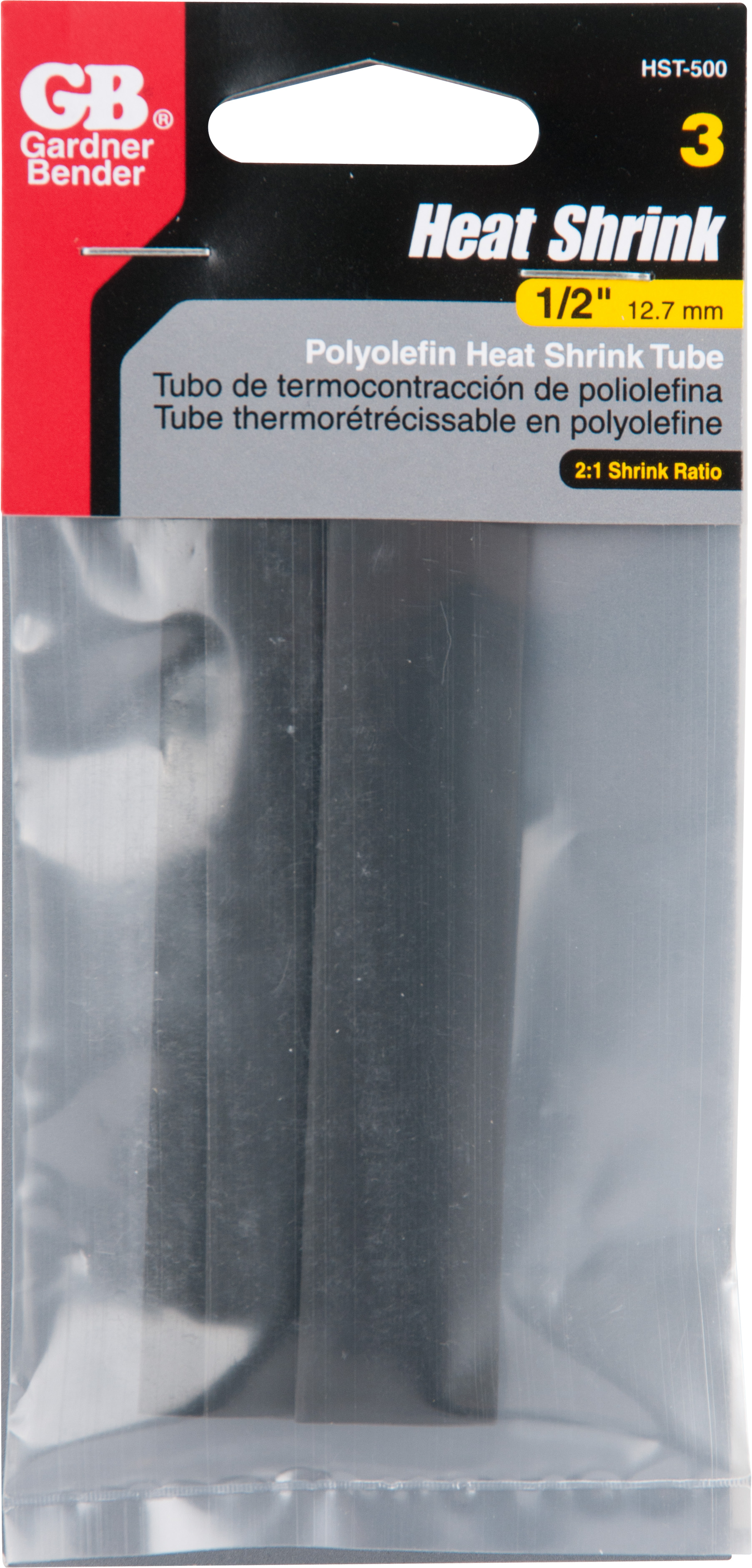 1/2 in.(shrinks to 1/4 in.) Heat Shrink Tubing (3-Pack)