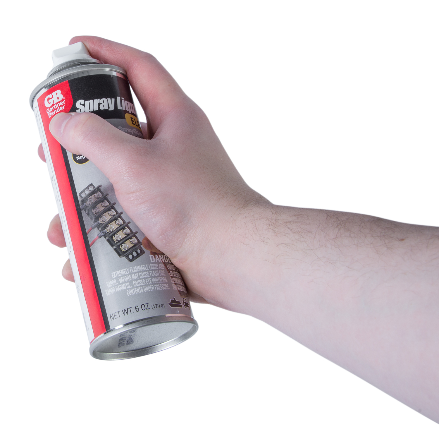 Spray Liquid Tape, Black, English/Spanish; 6 oz/Can
