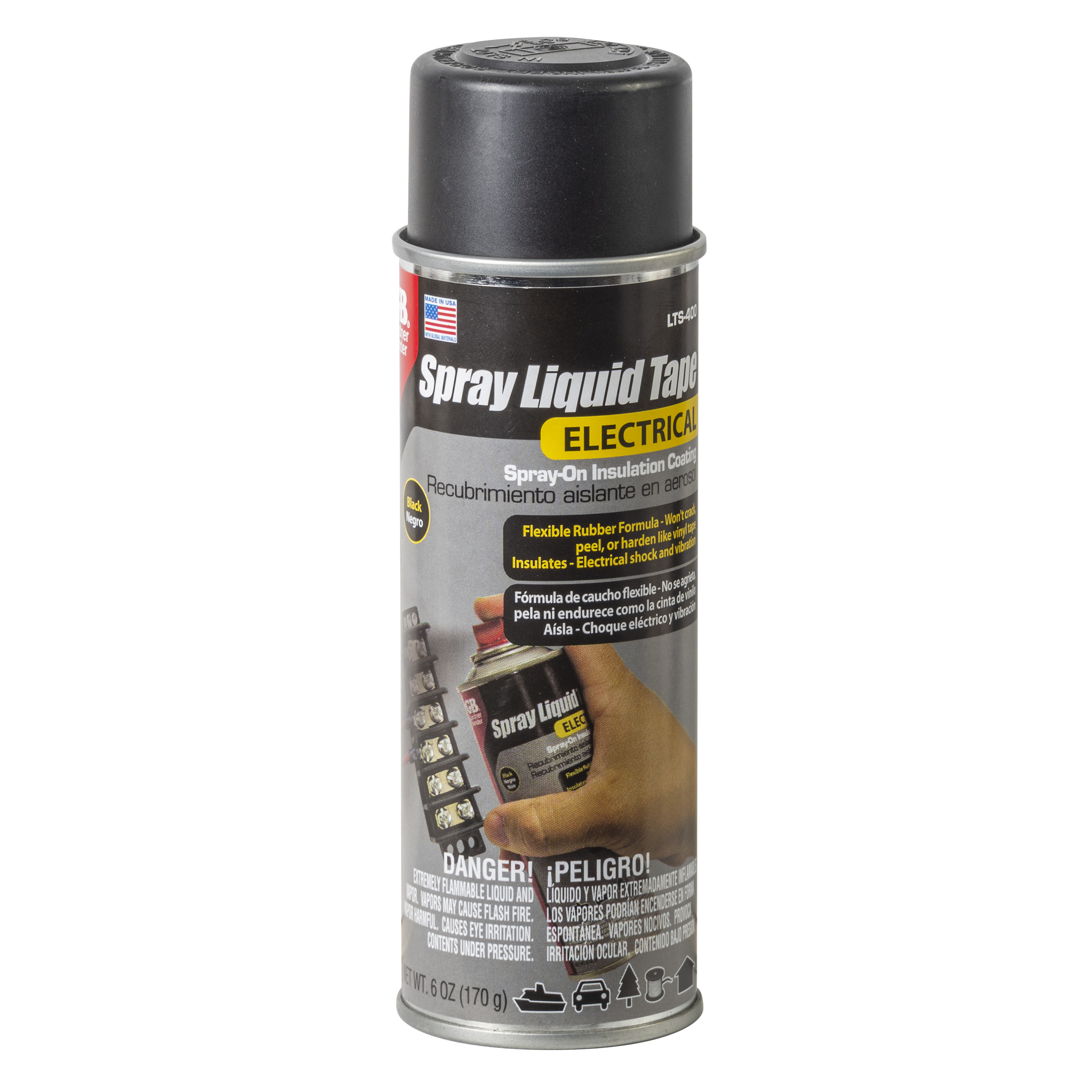 Gardner Bender LTS-400 Spray Liquid Tape, Black, 6oz Can