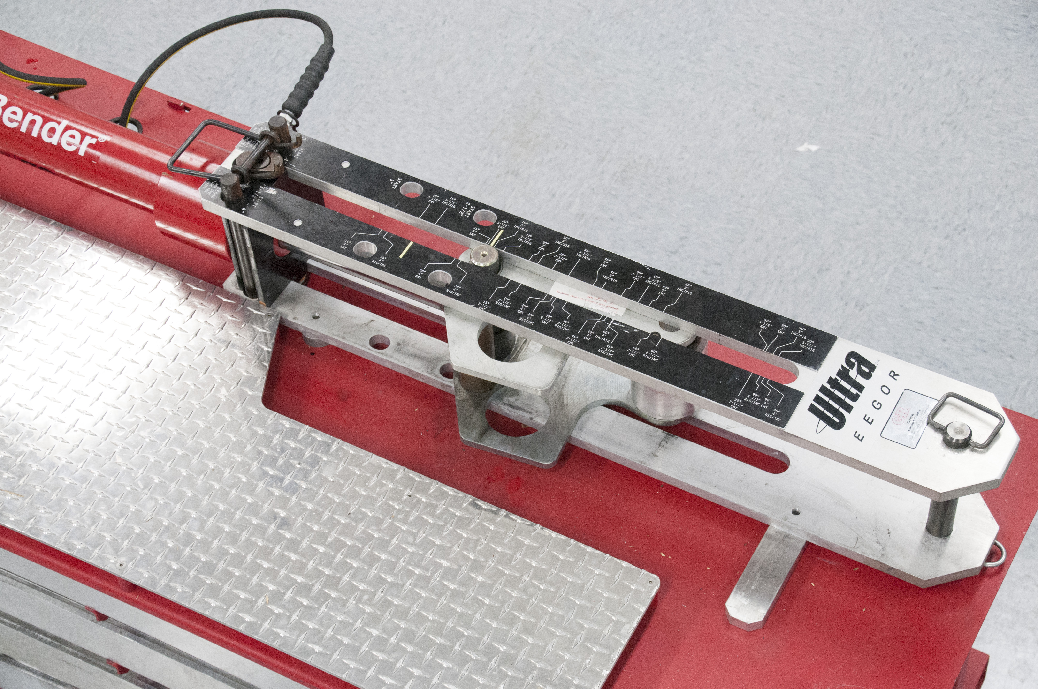 Long Stroke Ultra Eegor Hydraulic Bender, Includes Mobile Bend-Mate Table, Electric Pump, and Shoe Group w/o 3.5 Long Stroke Ultra Eegor Hydraulic Bender, Includes Mobile Bend-Mate Table, Electric Pump, and Shoe Group w/o 3.5