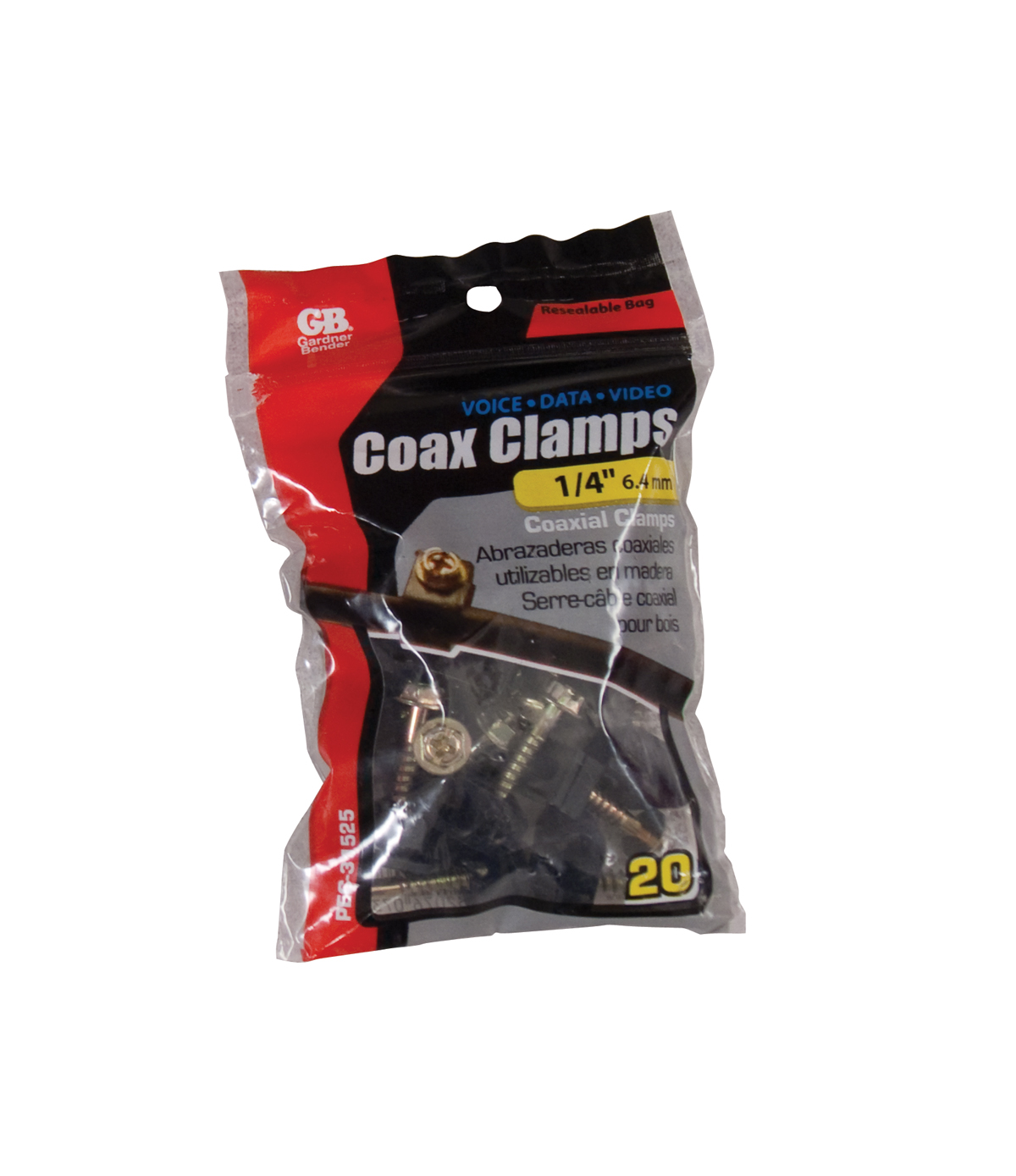 1/4 in. (6 mm) Polyethylene Coax Cable Clamp, Secure RG-59 and RG
