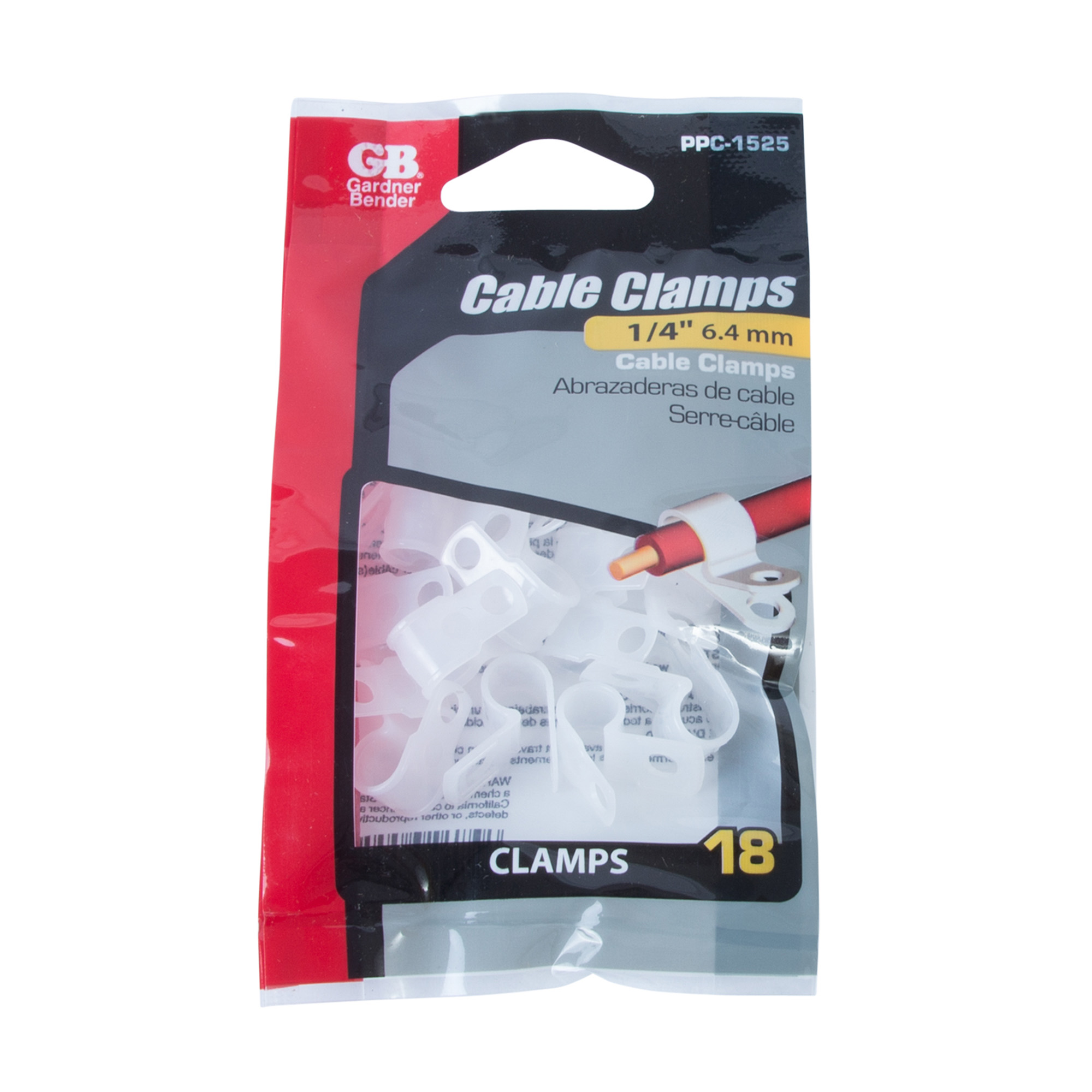 Plastic Cable Clamp, 1/4