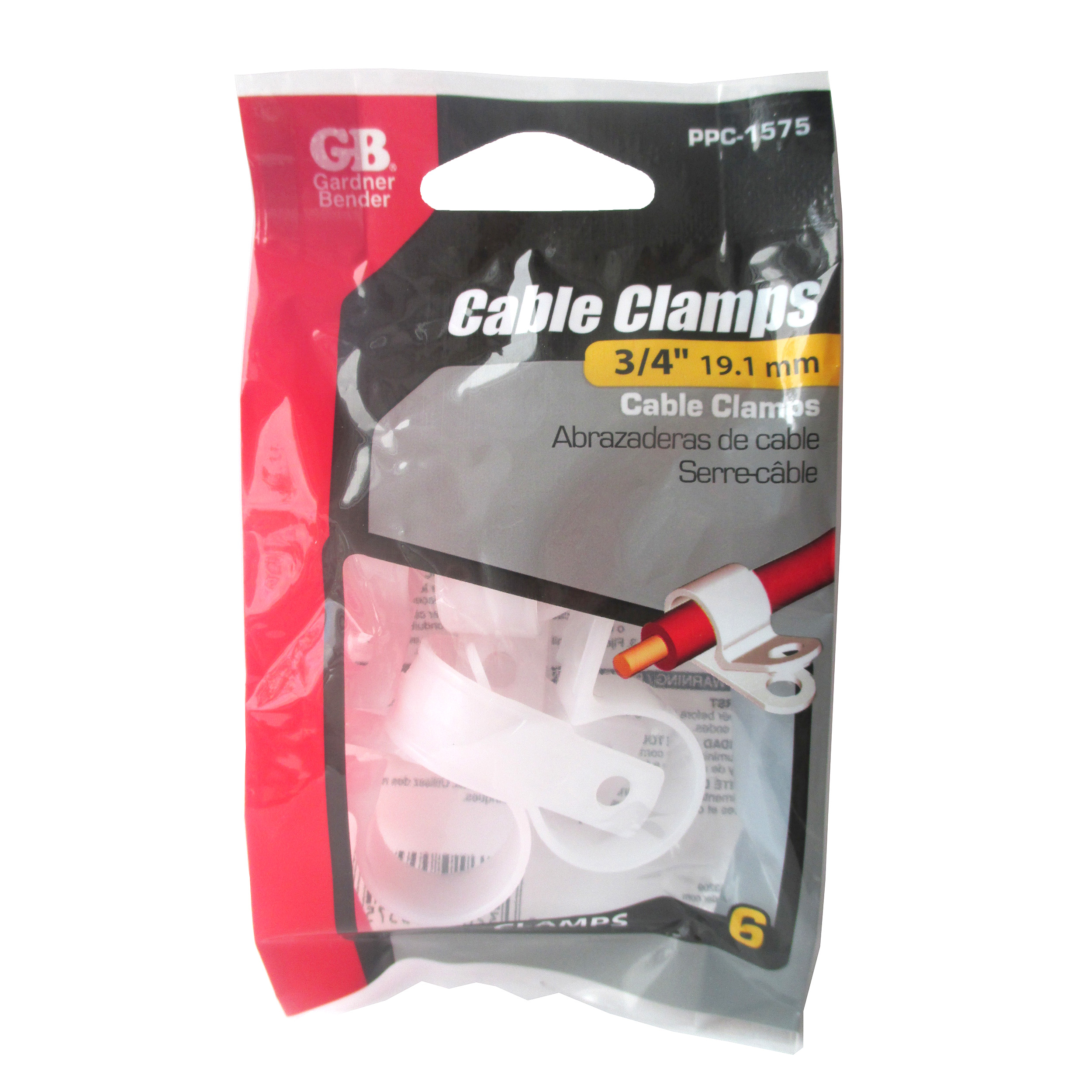 Plastic Cable Clamp, 3/4