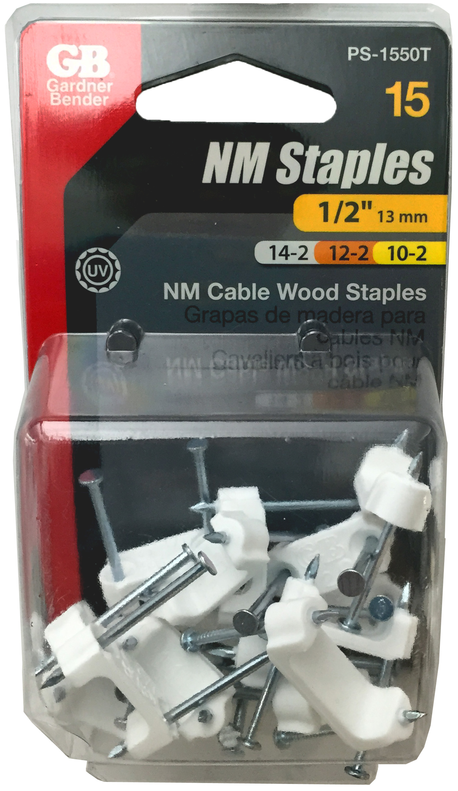 1/2 in. White Plastic Staples (15Pack)