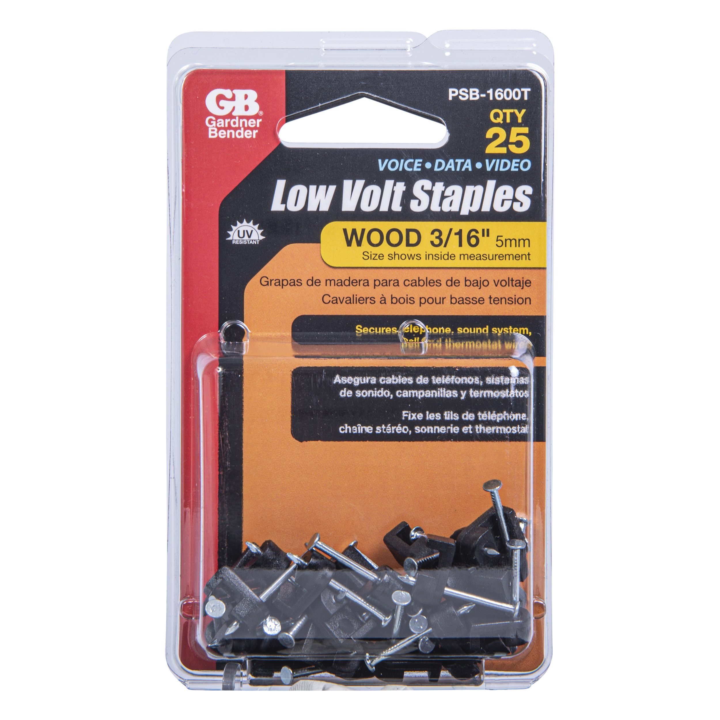3/16 in. Polyethylene Low-Volt Staples, Black (25-Pack)