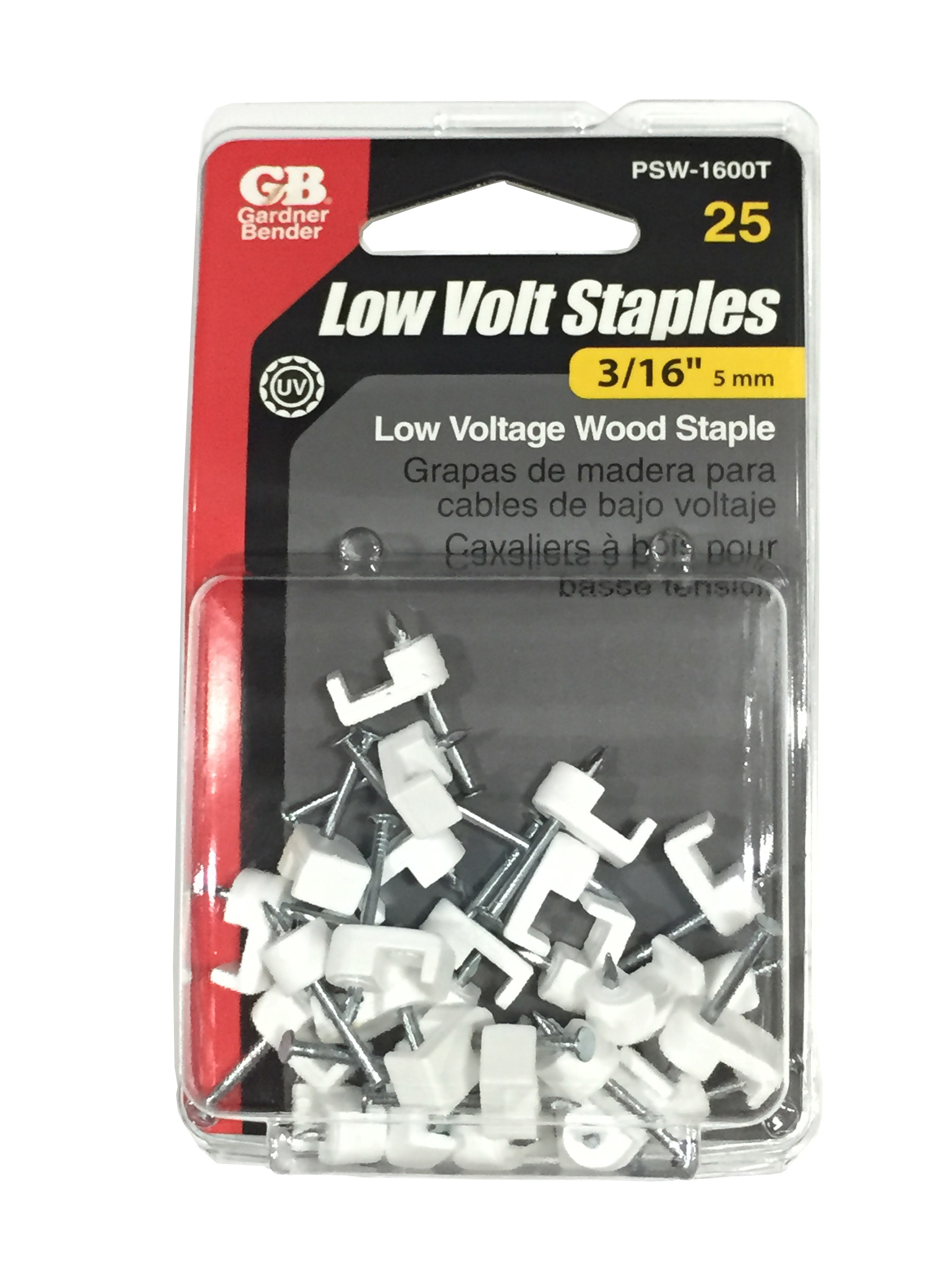 3/16 in (5 mm), Polyethylene Staple, Secures Low Voltage