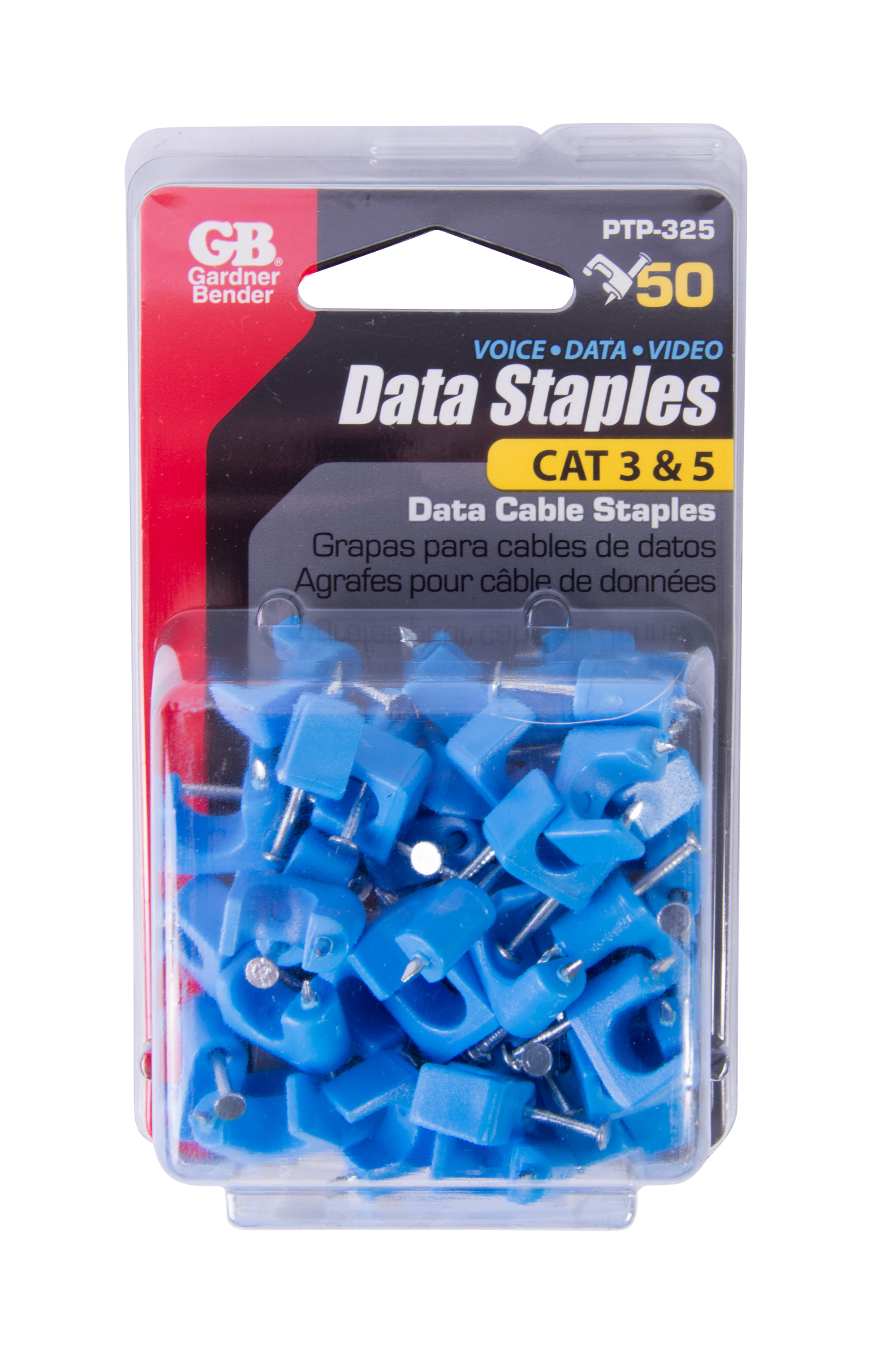 1/4 in. (6mm) Poly Data Cable Staple, Secure CAT3, CAT5 RJ11, RJ12