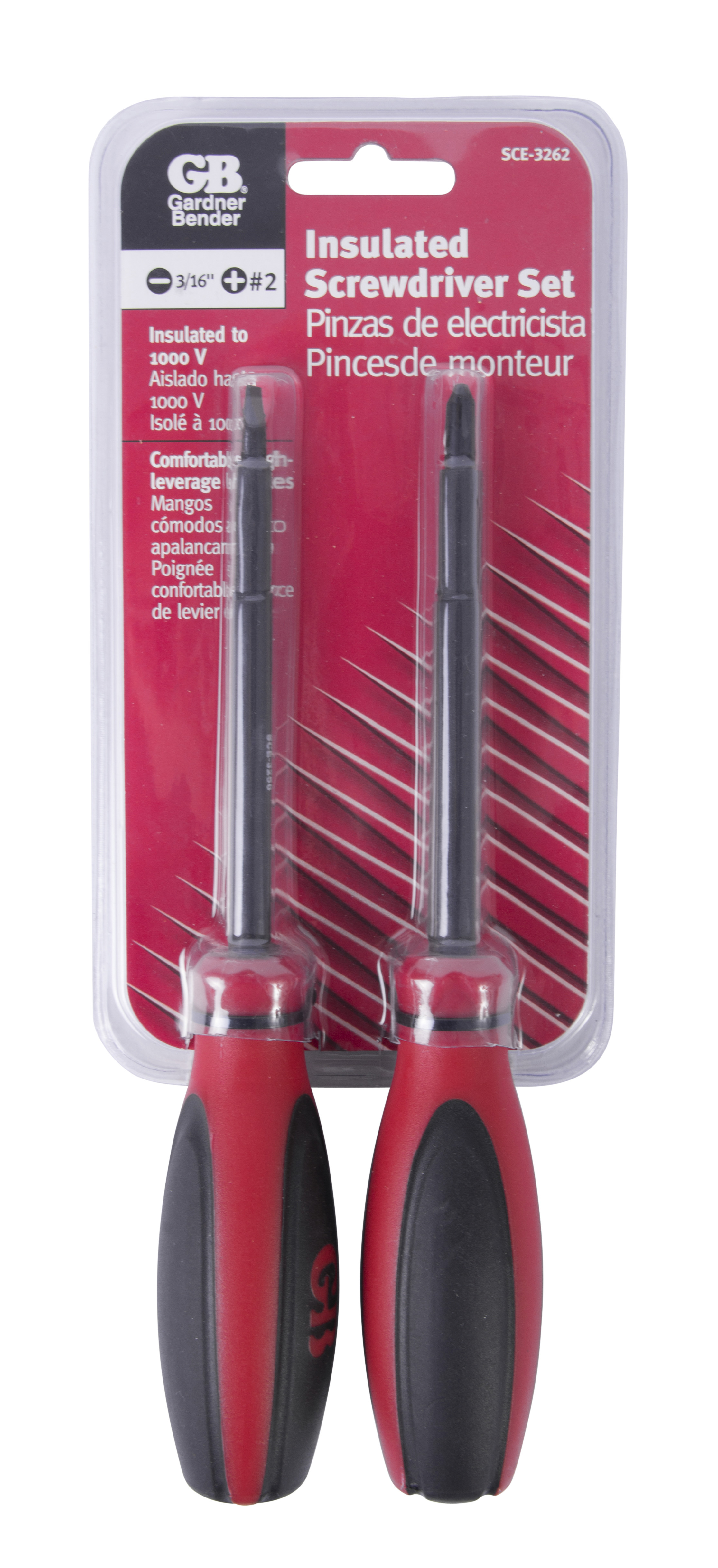 Two Piece Insulated Screwdriver Set 2 Phillips and 3/16 Standard